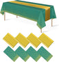 8Pack Disposable Plastic Party Tablecloths and Satin Table Runner Set Green and by MASHAN