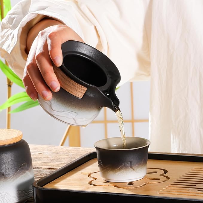 LURRIER Gongfu tea sets, Portable Ceramic TeaSet, Asian Tea sets - Image 4