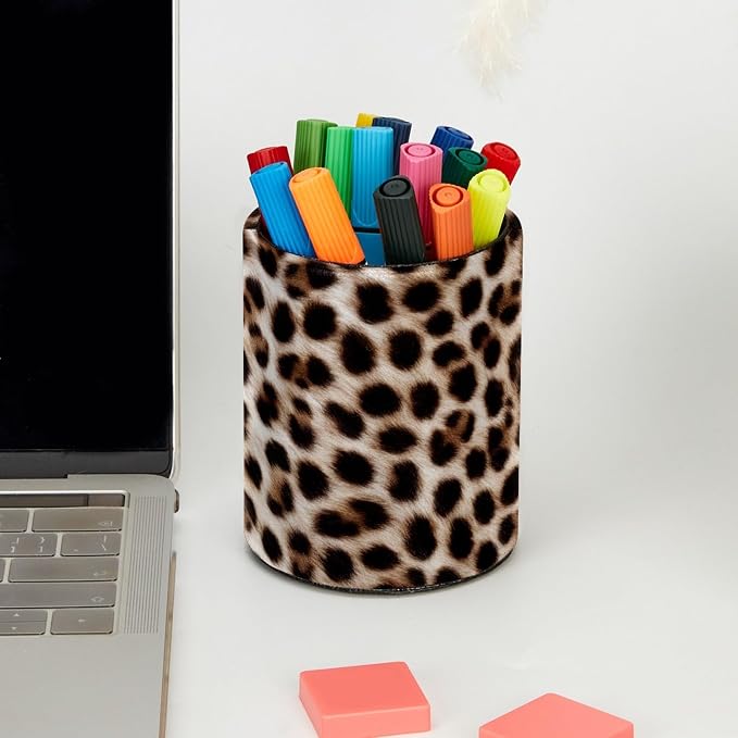 Leopard Print Leather Pen Holder - Image 5