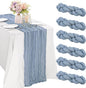 6 Pieces Dusty Blue 10FT Cheesecloth Table Runner Boho Gauze Fabric Table by JALANCY