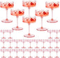 ZOMUIA Ribbed Coupe Glasses 28 Pcs, 10 oz Plastic Champagne Coupe Detachable by ZOMUIA