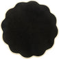 AHHFSMEI Round Faux Linen Placemats Set of 6 Heat Resistant Stain Proof & Non-Slip Waterproof Table Mats for Kitchen & Dining Elegant Decor (6, Black)