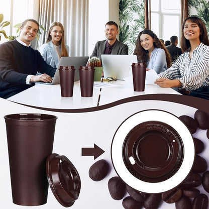 Domensi 15 Pack Reusable Plastic Coffee Cups - Image 4