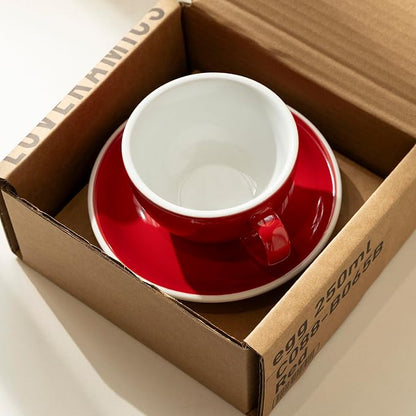 Loveramics Cappuccino Cup with Saucer, 8 oz Ceramic Coffee cup with Round Bottom - Image 3