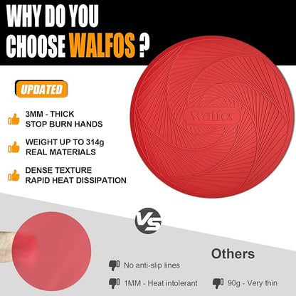Walfos 12 10 Inch Silicone Microwave Mats, Microwave Splatter Cover - Image 4