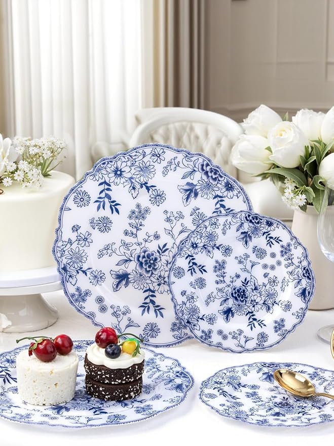 20PCS Blue and White Plates - Image 6