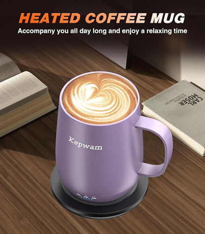 Kepwam Self-Heating Coffee Mug T2, 16oz Electric Heated Mug Hot Up to 149℉ | No - Image 5
