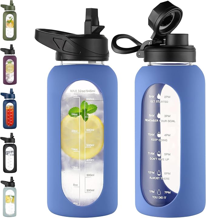 CIVAGO 32 oz Glass Water Bottle by CIVAGO