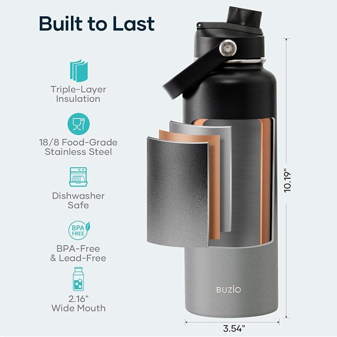 BUZIO Triple Wall Vacuum Water Bottle - Image 4