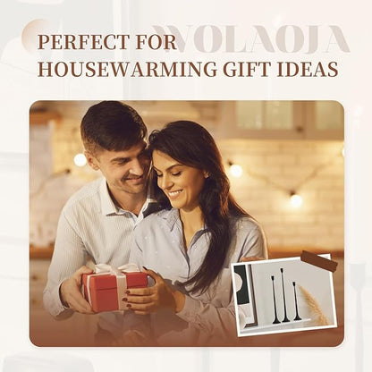 Set of 3 Candle Stick Holders, Iron Black Candlestick Holders, Fits 3/4 inch Fits 3/4 inch Thick Candles, Tapered Candle Holders Tall Set for Dining Table, Wedding, Home Decoration