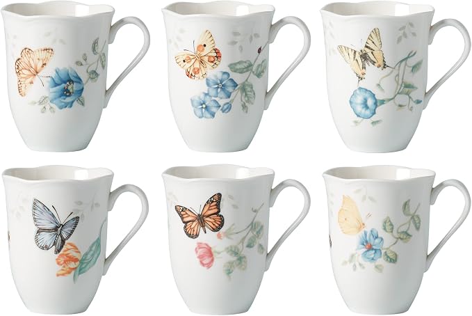 Lenox 892798 Butterfly Meadow 6-Piece Mug Set | Dishwasher safe, microwave safe - Image 4