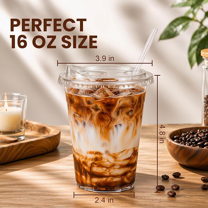 GOSCHE 16 oz Clear Plastic Cups - Image 5