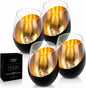 MyGift Black Wine Glasses Set of 4, Wedding Party Home Bar Birthday by MyGiftHome