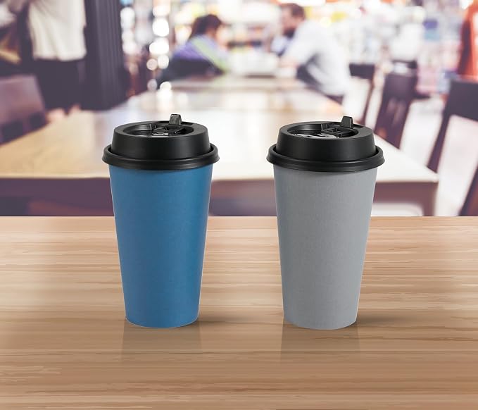LITOPAK 100 Pack 16 oz Disposable Paper Coffee Cups - Image 8