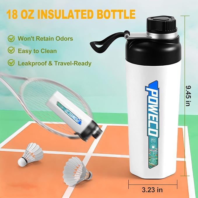 Ceramic Lined Water Bottle, 18 oz Insulated Travel Mug - Image 5