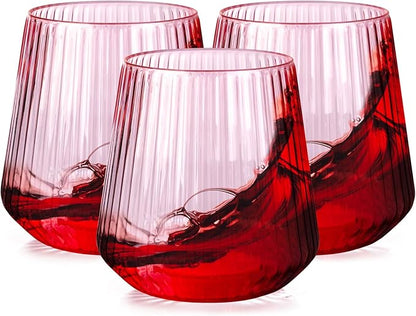 Ciaell 30 Pack Pink Plastic Wine Glasses by Ciaell