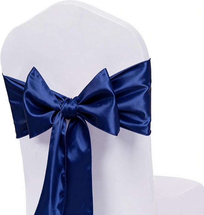 Satin Navy Blue Table Runner 12 x 108 Inches Pack of 10 Long Table Runner - Image 6