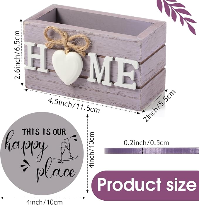 Queekay Coasters Set of 6 House Warming Gifts New Home Wooden Farmhouse Drink - Image 2