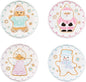 Bico Pastel Gingerbread Man Salad Plates Set of 4, 8.75 Inch Ceramic Dessert Plates for Salad, Appetizer, Side Dishes, Microwave and Dishwasher Safe, Gift for Housewarming and Christmas