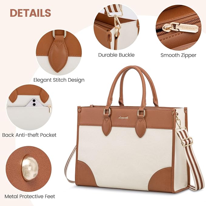 LOVEVOOK Laptop Bag for Women 15.6 lnch, Waterproof Laptops Tote Bags for Womens - Image 6