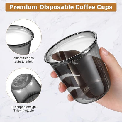 Ziliny 50pcs Disposable Stemless Glasses 12oz Crystal Plastic Wine Glasses - Image 4