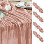 Cheesecloth Table Runner Dusty Pink 10FT Boho Gauze, 4 Pack | 120 Inch Cheese by Wokceer