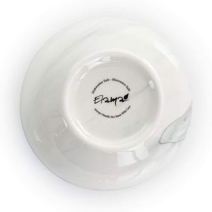 Elama Fine Marble 16 Piece Stoneware Dinnerware Set in Black and White - Image 4