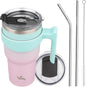 Konokyo 30 oz Tumbler with Handle and Straw, Insulated Travel Mug | Gum; by Konokyo
