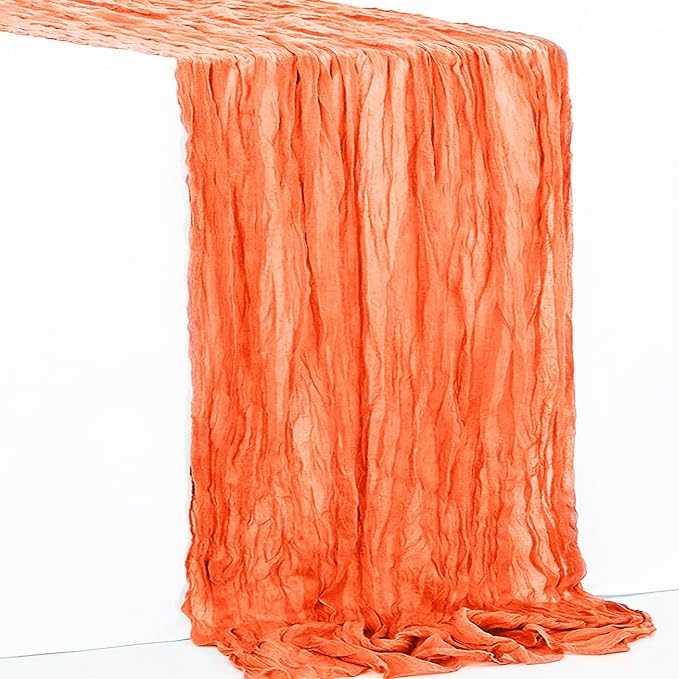 6 Pack Orange Cheesecloth Table Runner 35x120 Inch 10Ft Rustic Gauze Cheese - Image 7