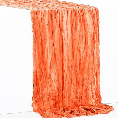 6 Pack Orange Cheesecloth Table Runner 35x120 Inch 10Ft Rustic Gauze Cheese - Image 7