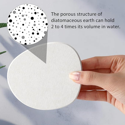 Diatomaceous Earth Coaster ，Set of 6，Unique White Absorbent Coasters - Image 4