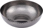 Round Hammered Metal Bowl, Oxidized Silver by Unknown