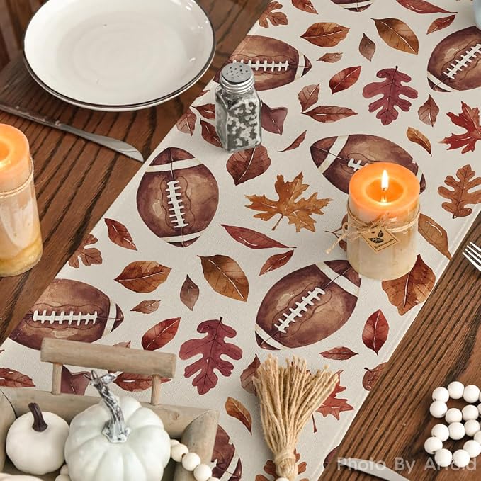 Artoid Mode 210 GSM Fall Table Runner 13x36 Inch Home Party Decor | Rugby Maple - Image 7