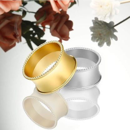 Hotop 8 Pcs Silver Napkin Rings Set Metal Napkin Holder Rings | Holiday - Image 4