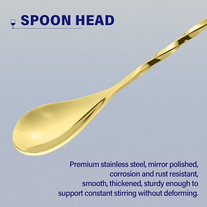 Bar Spoon Cocktail Mixing Stirrers, 12” - Image 3
