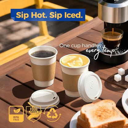Fit Meal Prep 50 Pack 12 oz Disposable Coffee Cups - Image 5