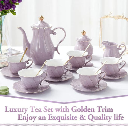 DUJUST 22 pcs Porcelain Tea Set - Image 2