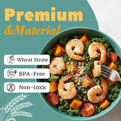 40 OZ Kitchen Bowl, Unbreakable & Lightweight Wheat Straw Bowls Sets of 8 - Image 3