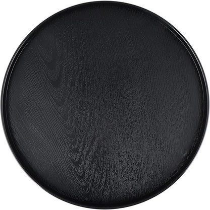 MDLUU Plastic Serving Tray, 13" Ottoman Tray, Round Butler Tray for Breakfast in Bed, Coffee Table Decor, Party