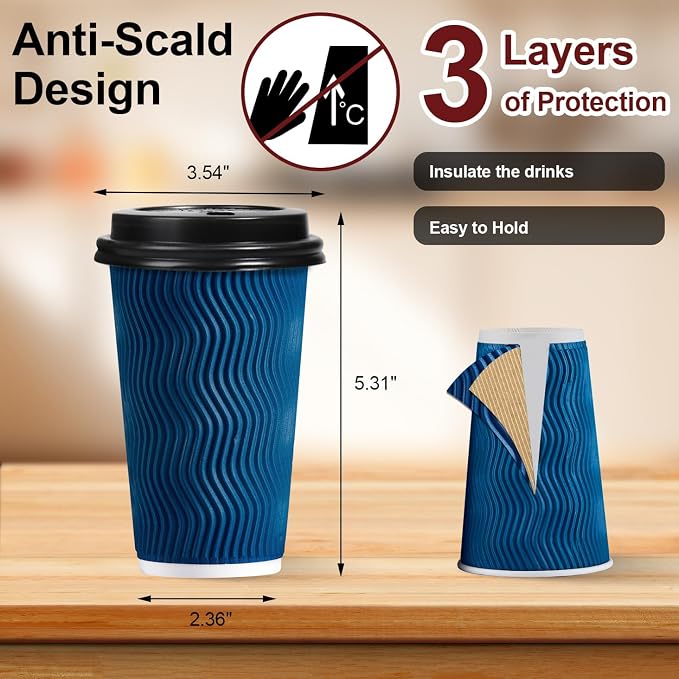 Lamosi 100 Pack Coffee Cups - Image 2