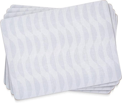 Pimpernel Eclipse Storm Grey Placemats, Set of 4 – (15.7" x 11.7") Elegant, 5mm Cork-Backed Dining Mats with Heat & Stain Resistant Lacquer Finish, Durable Protective Table Accessories
