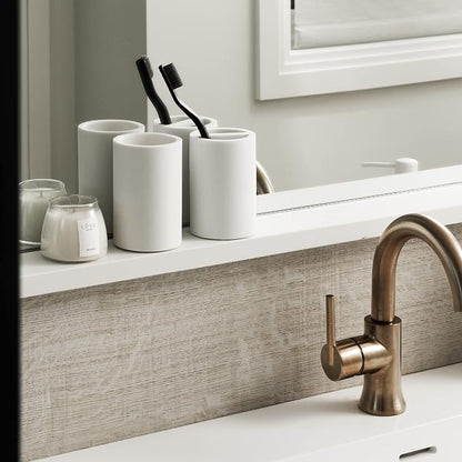 White Resin Bathroom Tumbler Cup - Image 4