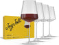 JoyJolt Sidney Red Wine Glasses Set of 4 | 19 oz Modern Wine Glasses with Long Stem | Home Bar Glass Set | Wedding Registry, Birthday, Anniversary, Gifts | Premium Crystal Stemware Made in Europe