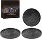 Silicone Coasters Set of 3 with Unique Rose Petal Design, Drink Coasters for Table Protection, Cup Mat for Hot-Cold Beverages, Modern Non-Slip, Non-Stick Design, Ideal Gift(3 Pack, Black)