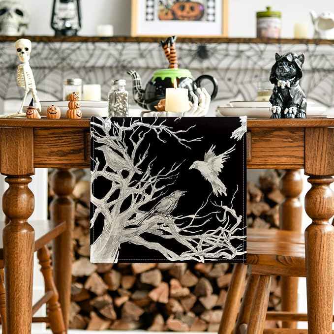 Artoid Mode 210 GSM Halloween Table Runner 13x72 Inch Home Party Decor | - Image 2