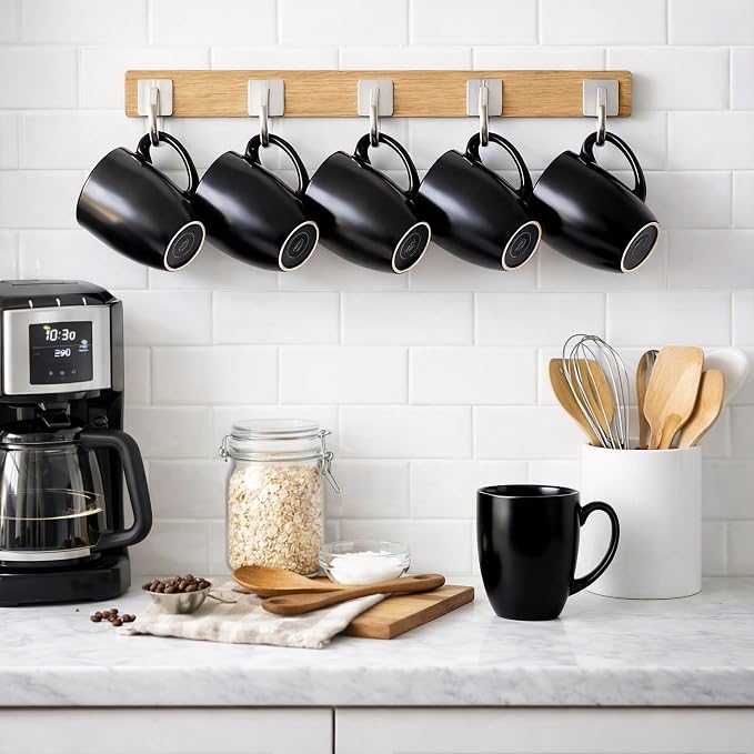 AmorArc 12 OZ Coffee Mugs, Matte Black Coffee Cups - Image 8
