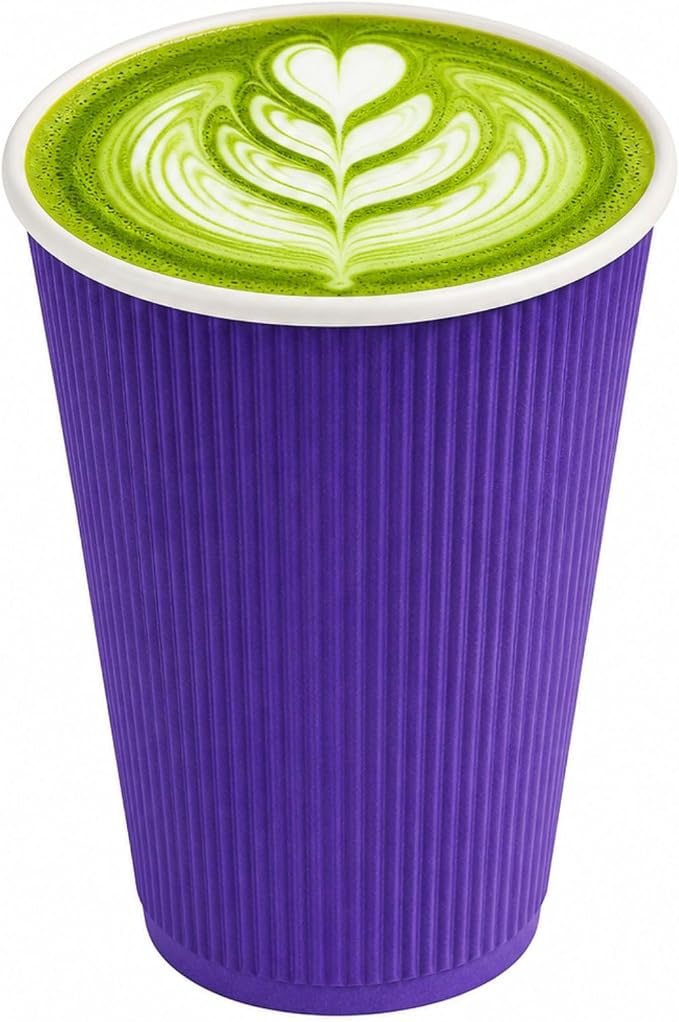 Restaurantware 16 Ounce Ripple Wall Disposable Coffee Cups, 500 Insulated Royal by Restaurantware