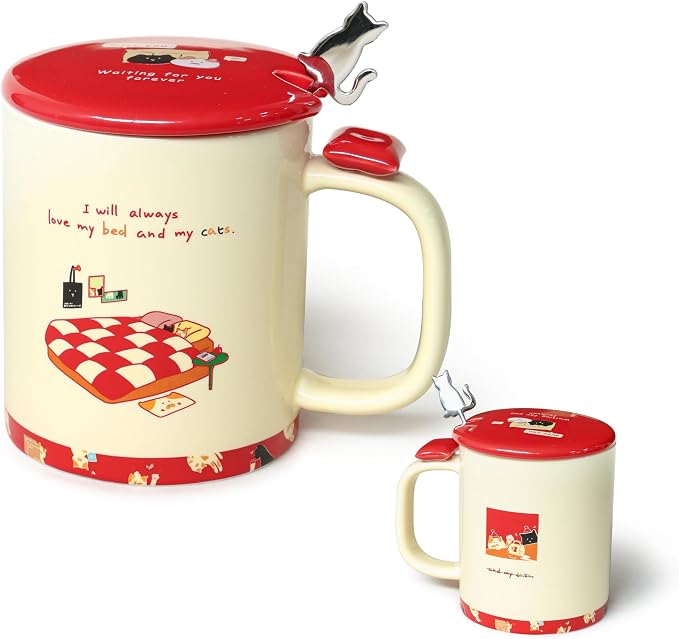 Jottings Retro Ceramic Cat Mug, 11 oz Cute Coffee Cup - Image 8
