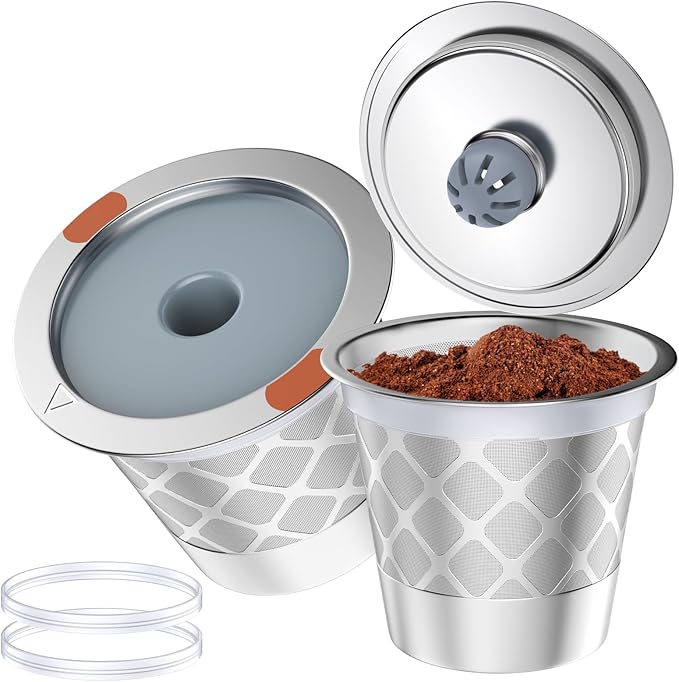 Reusable k Cup Coffee Filters, Universal stainless steel Refillable k Cups by NOALTO