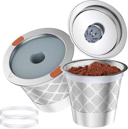 Reusable k Cup Coffee Filters, Universal stainless steel Refillable k Cups by NOALTO